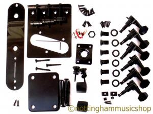 BLACK TELECASTER BODY AND NECK PARTS KIT